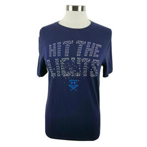 Under Armour Boys Loose Heat Gear SS Navy Blue T Shirt Youth Large